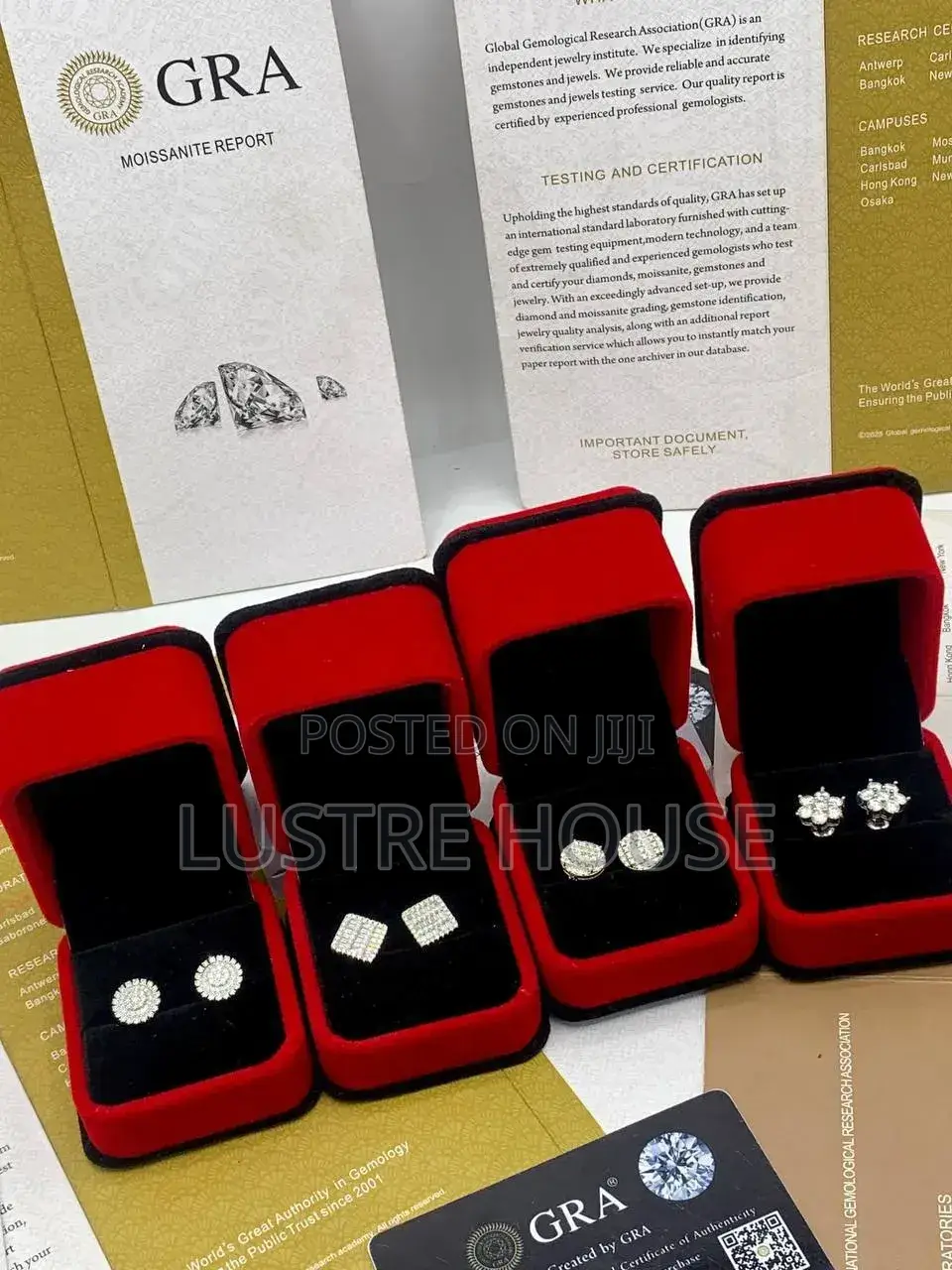 VVS1 Moissanite Diamond Unisex Earrings