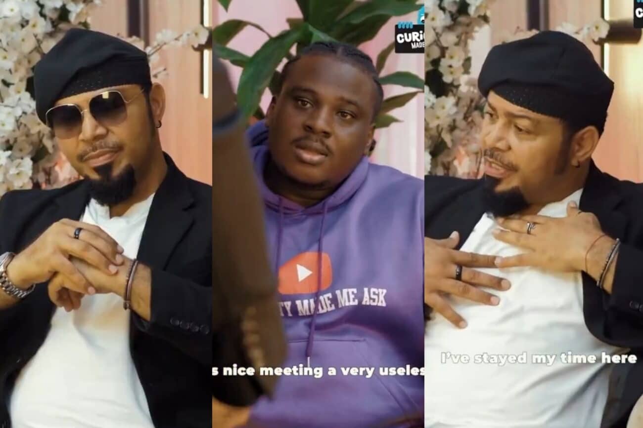 Moment actor Ramsey Nouah walks out of an interview after being belittled (Video)