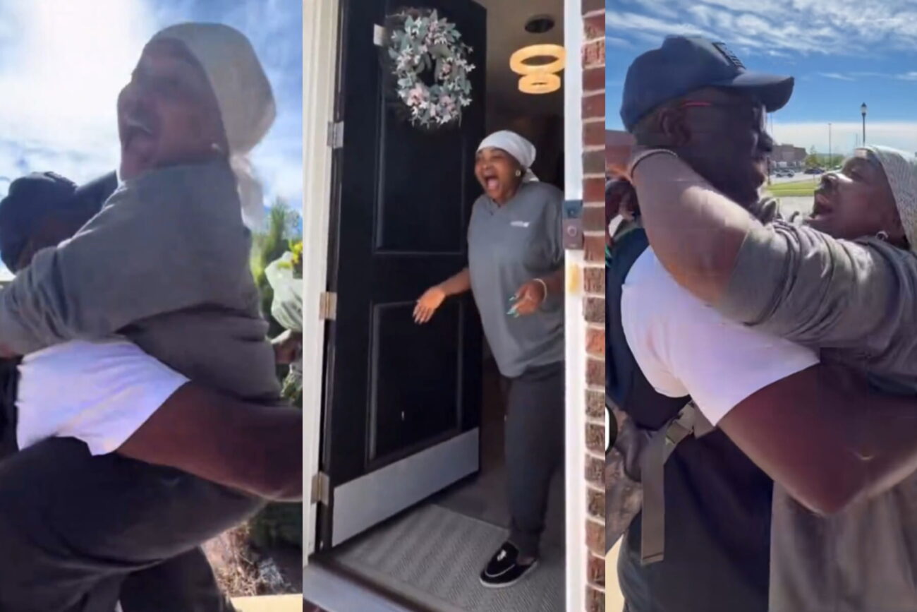 Moment Kazim Adeoti surprises wife, Mercy Aigbe, in Canada (Video)