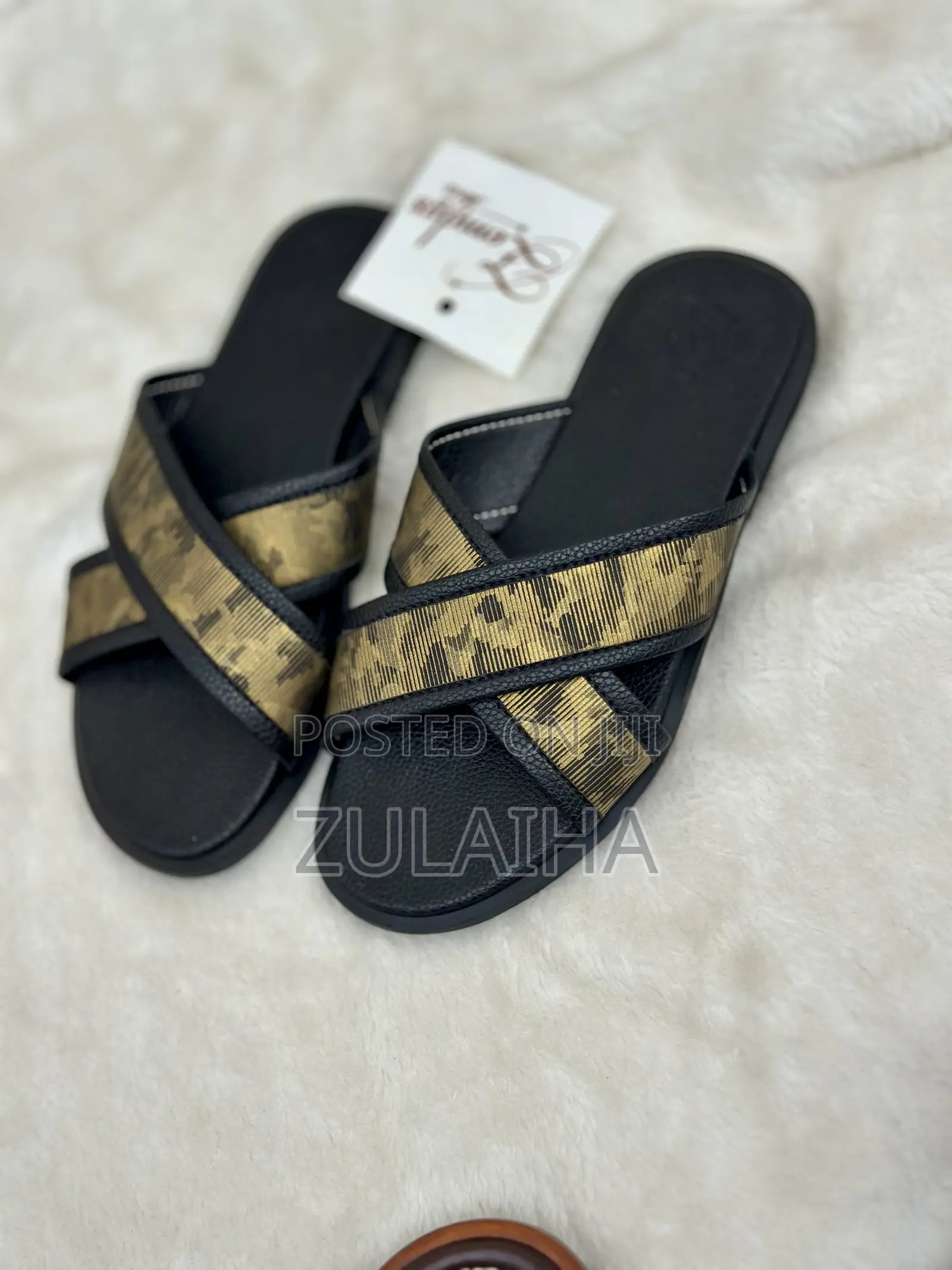 Mens Green Camouflage Cross Belt Slide