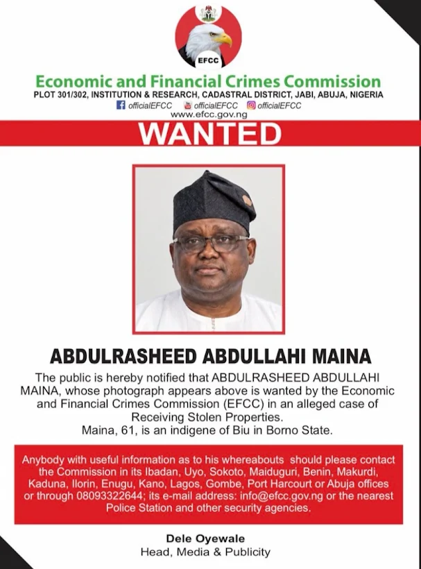 EFCC Declares Former Pension Reform Task Team Chairman Abdulrasheed Maina Wanted….