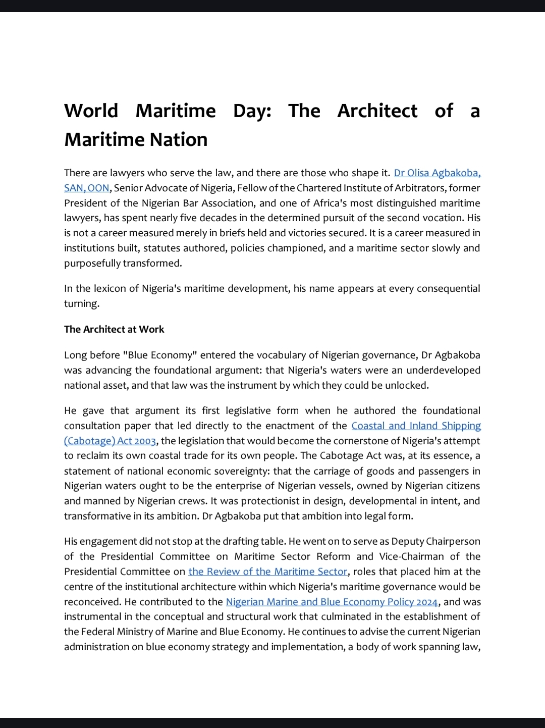 Nigeria Could Be Making ₦70 Trillion A Year From The Sea - Umar