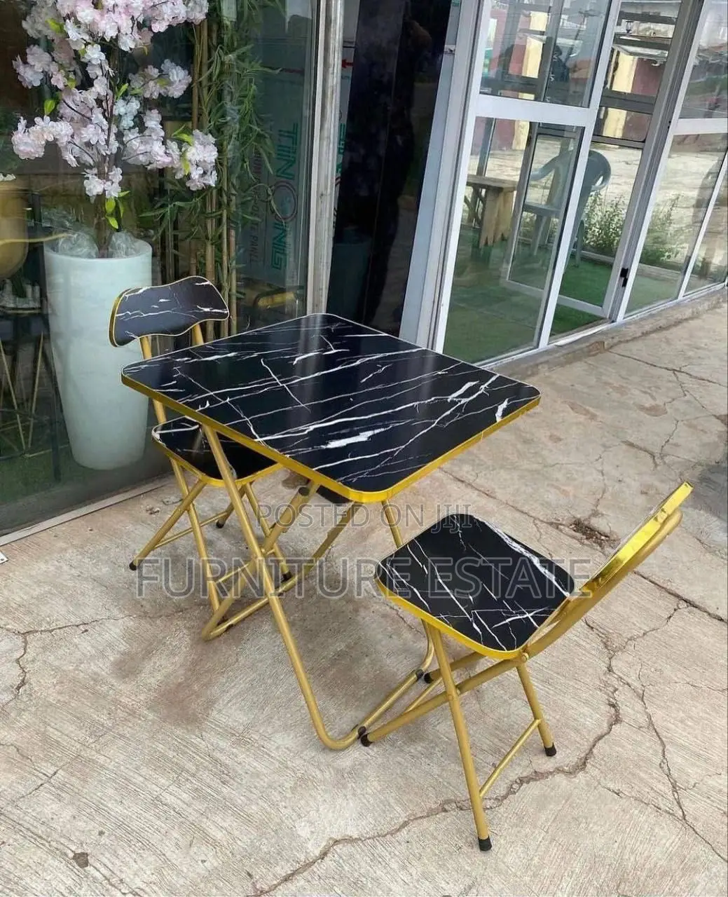 Foldable Computer Table With 1 Chair