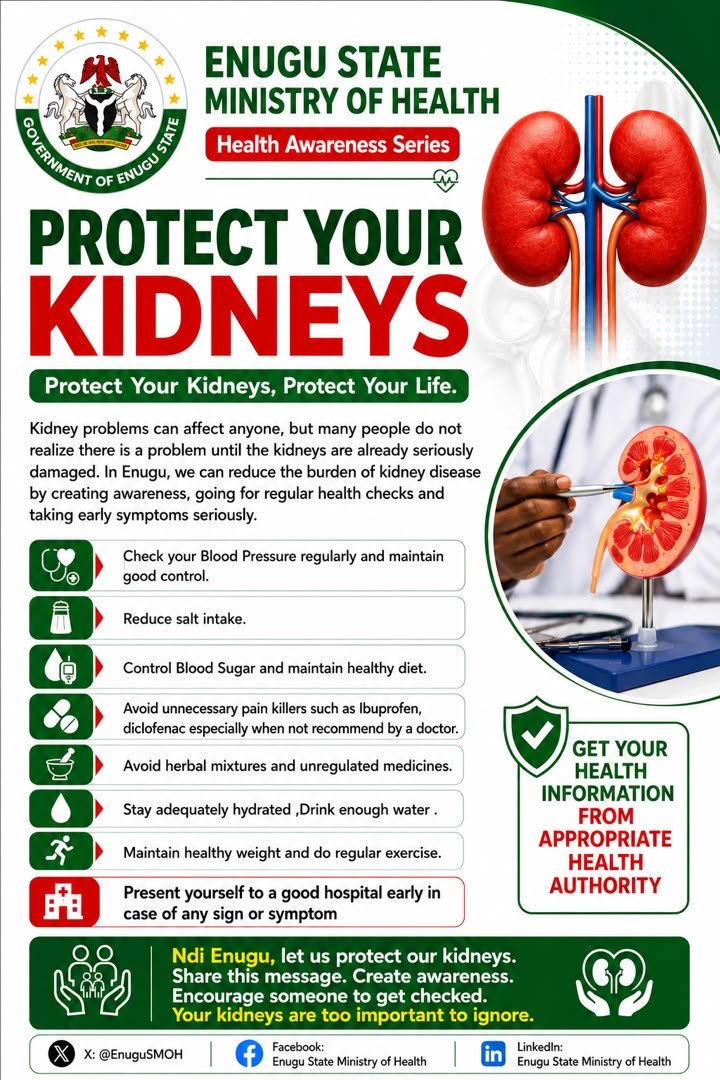 Enugu Health Commissioner Clarifies Perceived Rise In Kidney Diseases