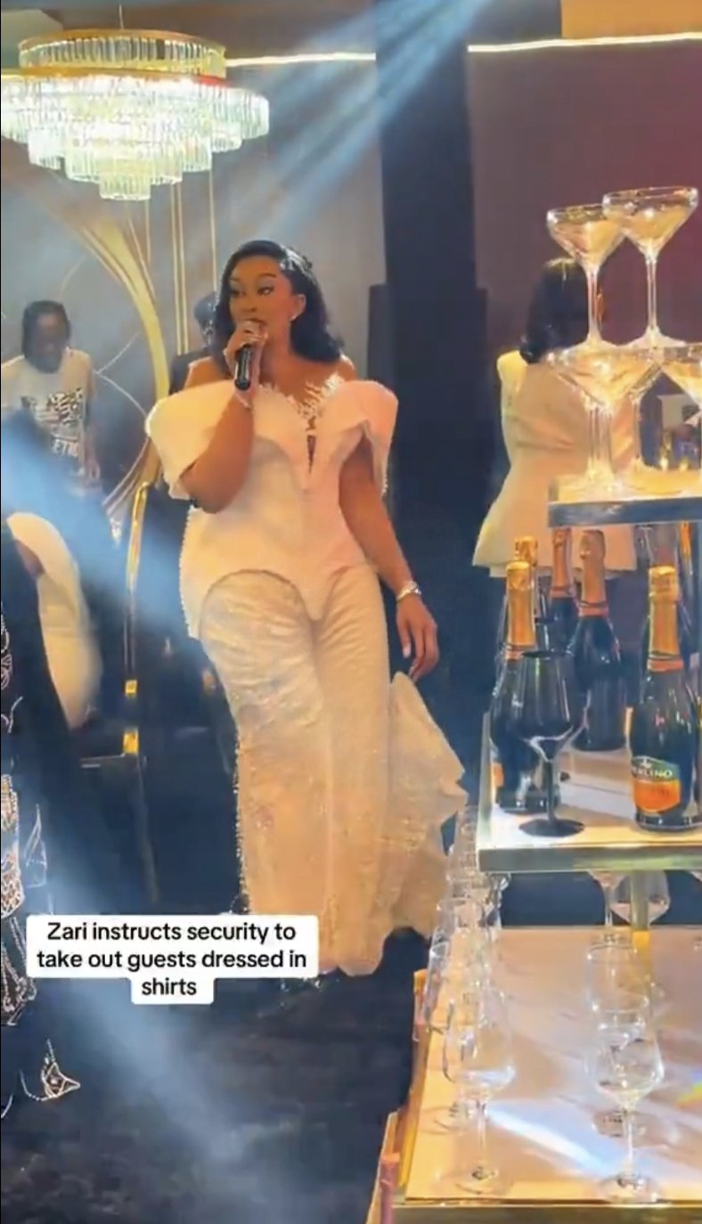 Ugandan socialite Zari Hassan asks security to kick out guests wearing jeans and T-shirt at her birthday party (video)