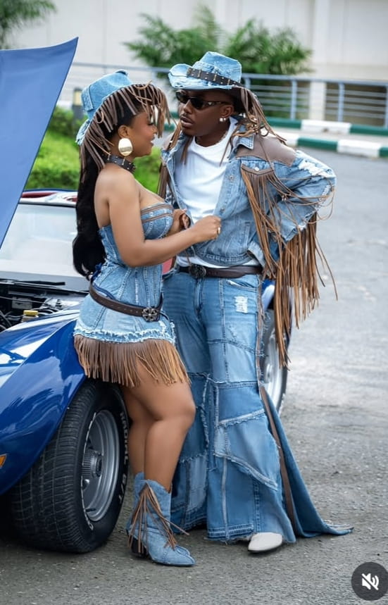 “Our pre-wedding shoot is on fire” – Funke Akindele, Iyabo Ojo, others react as Bimbo Ademoye and Timini Egbuson twin in new photos