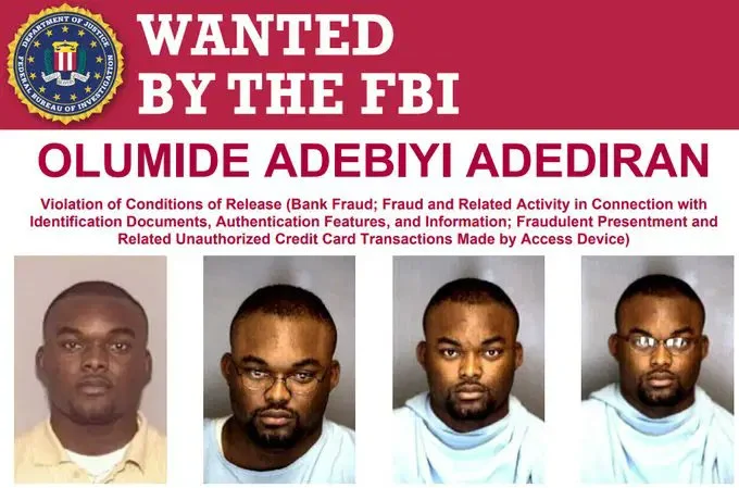 FBI Renews Search For Olumide Adediran, Offers $10,000