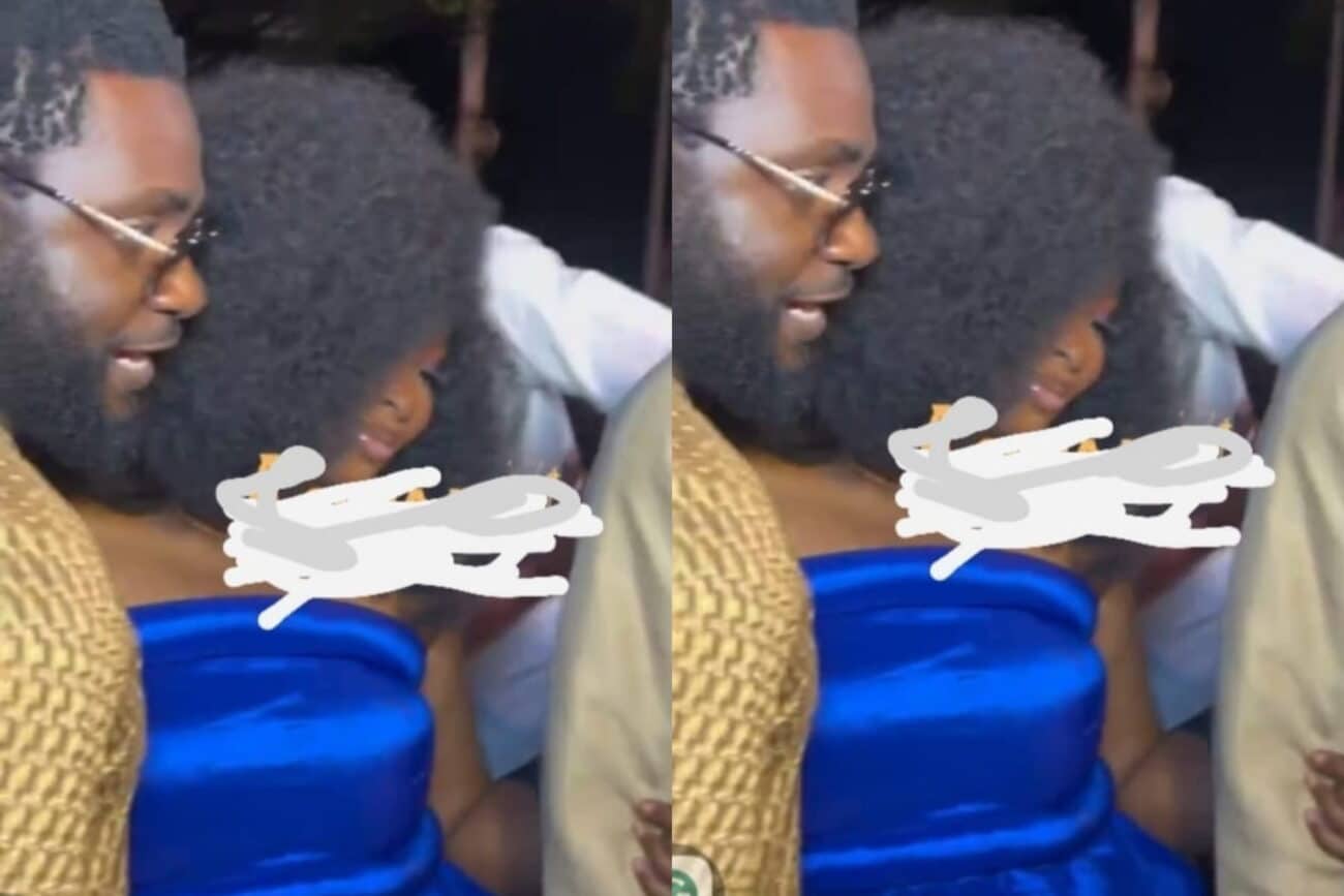 Lateef Adedimeji reacts as Jide Awobona avoids his wife, Mo Bimpe, at an event following backlash