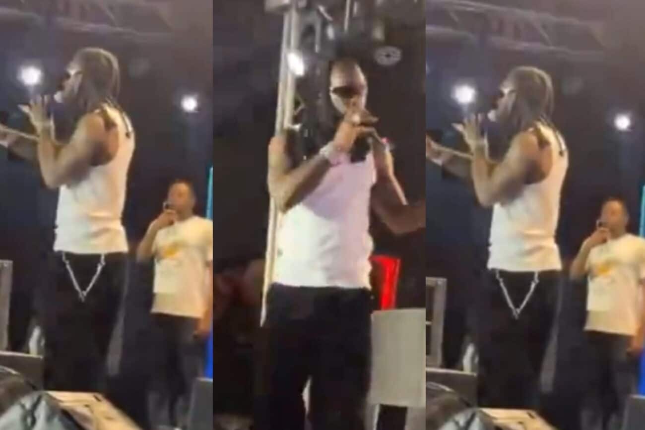 Moment Burna Boy threatens organisers while performing on stage at a recent event (Video)