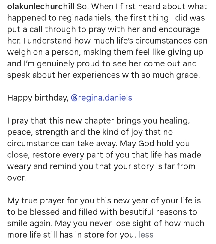 What I first did when I heard about what happened to Regina Daniels – Olakunle Churchill shares as he pens note to her