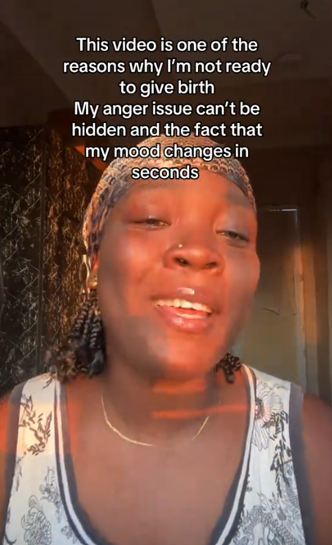Nigerian lady reveals she is not ready to have a baby after yelling at a child during video recording (Watch)