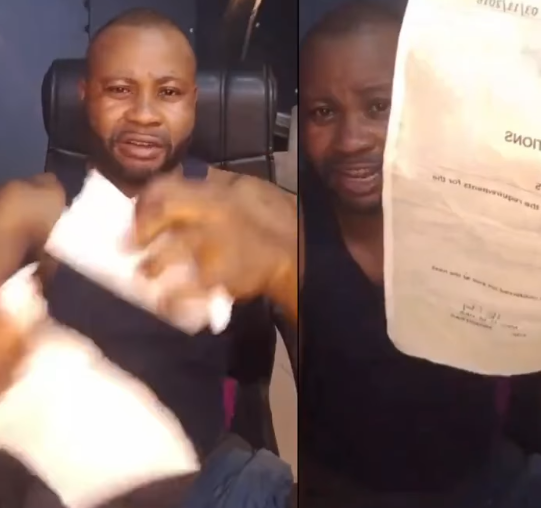 "I regret going to university. It didn't help me - Frustrated man says as he tears his school certificates