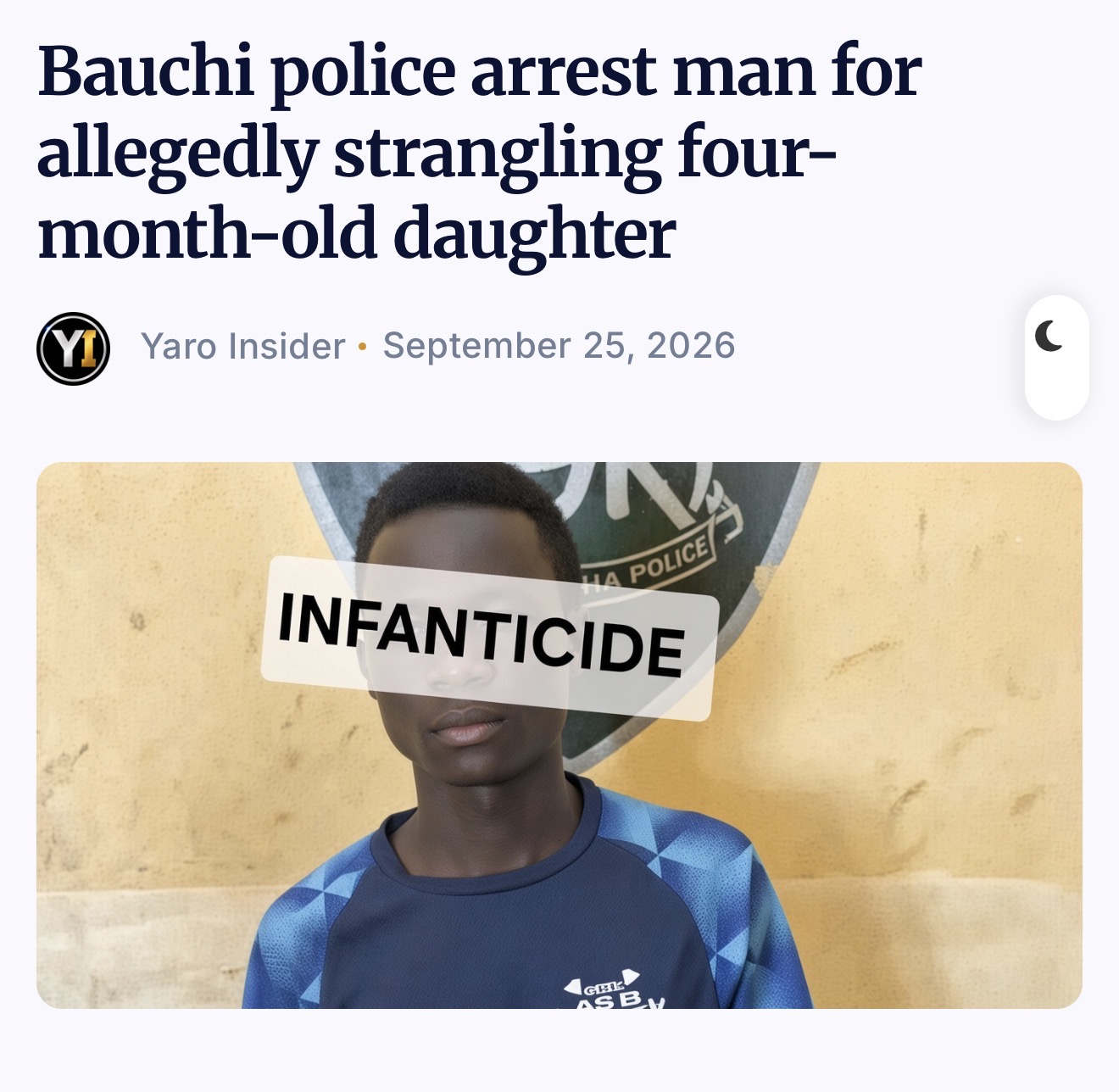 Bauchi Police Arrest Man For Allegedly Strangling Four Month Old Daughter