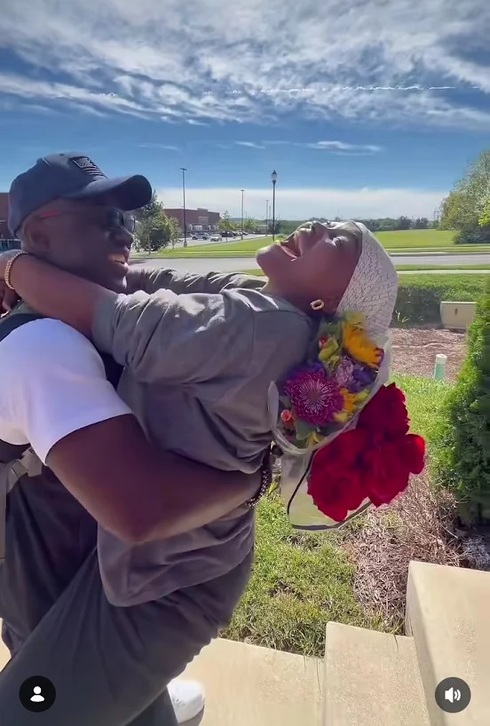 Actress Mercy Aigbe’s Husband Kazim Surprises Her In America