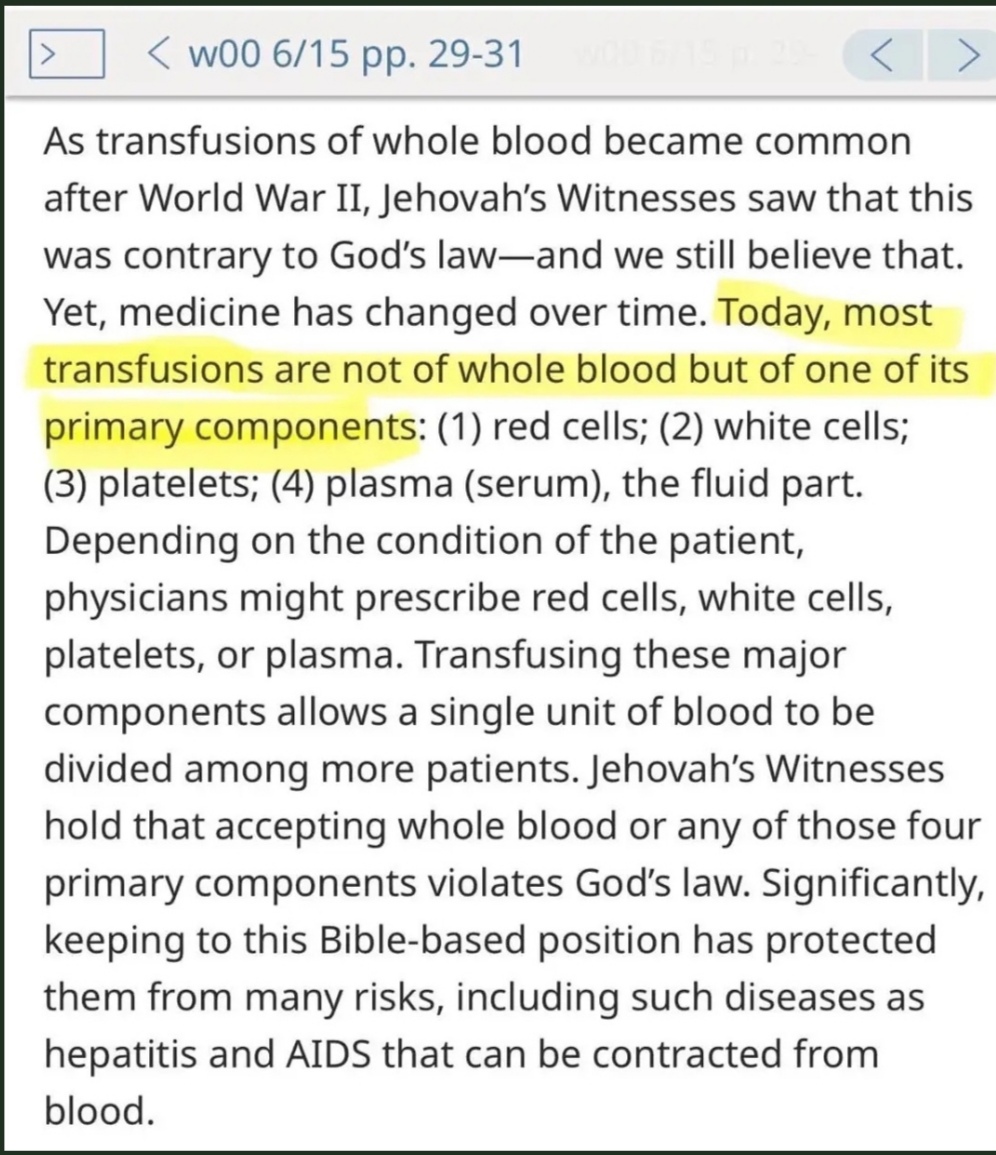 Jehovah's Witnesses Ignorance Of Their New Blood Transfusion Doctrine