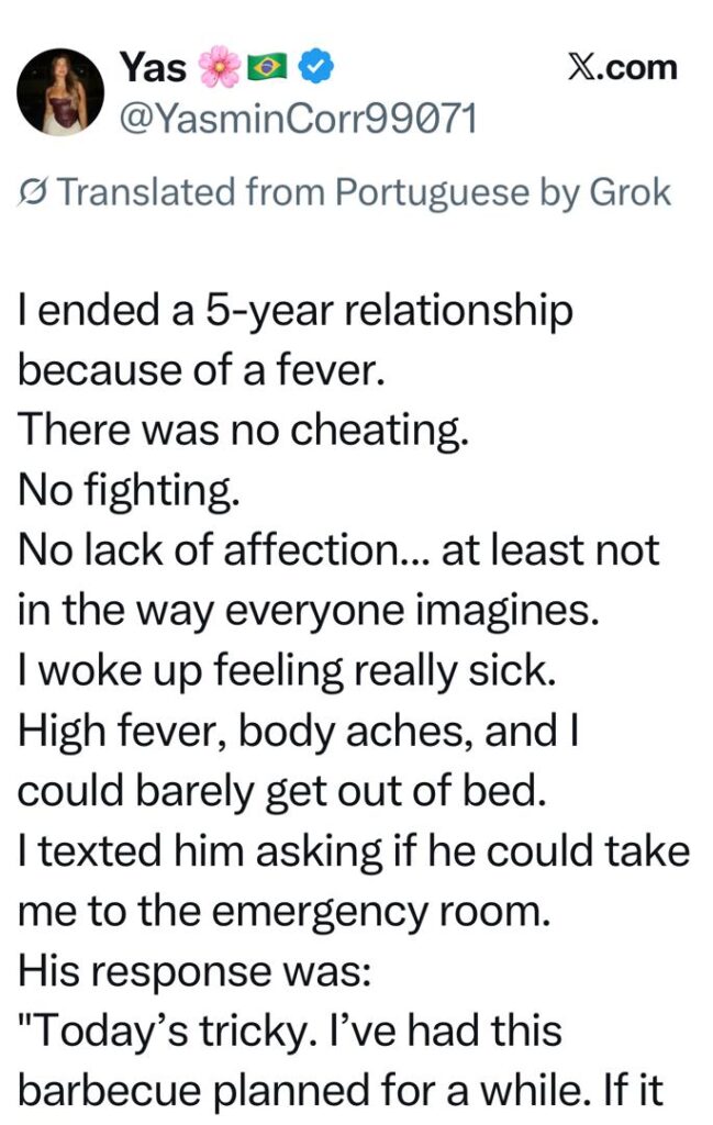 Lady ends her 5-year old relationship after seeing her man’s uncaring behaviour when she caught a fever