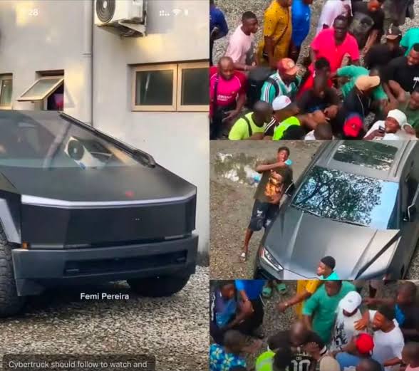 Thugs Mob Henry Onyekuru In His Cybertruck In Lagos, Demand For ₦5m (video)