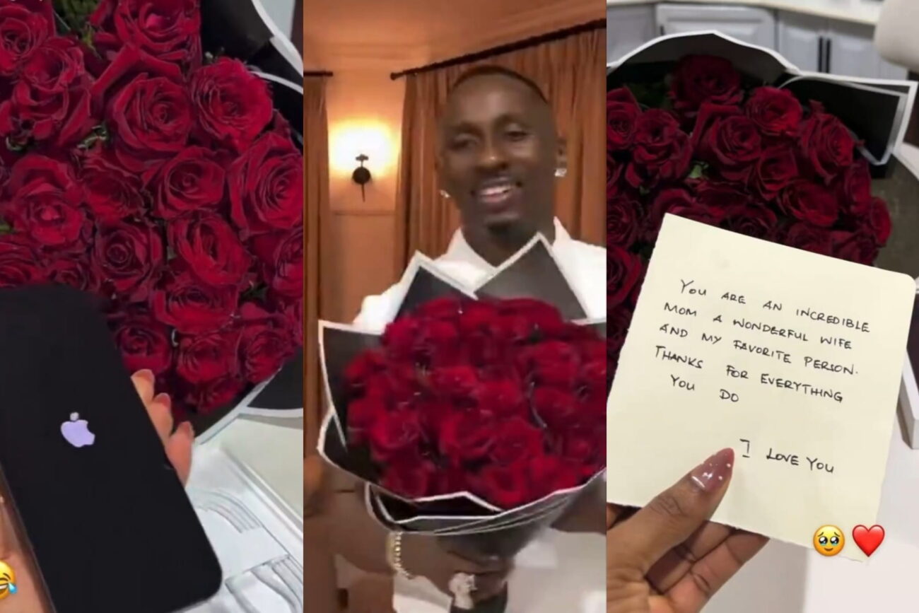 Priscilla Ojo teases another baby as husband, Juma Jux, comes home from work with flowers and an iPhone 18 for her (Video)
