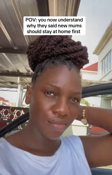 Woman says she now understands why new mums are advised to stay home after stepping out in mismatched slippers (VIDEO)