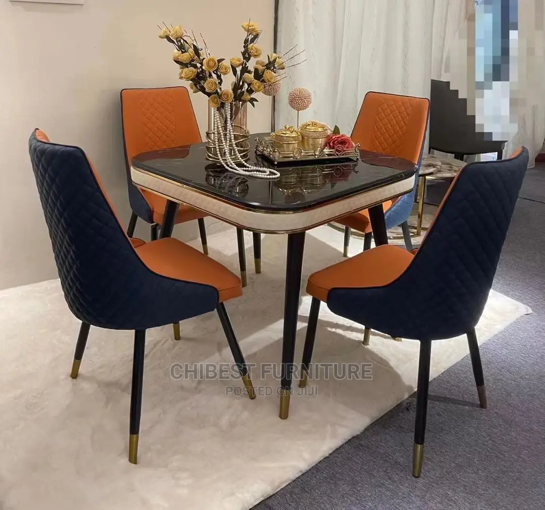 Quality Imported Marble Dining Table With Four Chairs