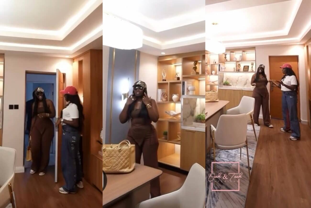 “From that empty floor to this” – Warri Pikin grateful as she unveils her new office (Video)