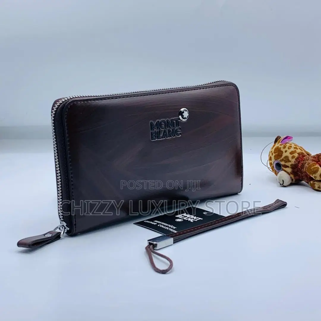 Mont Blanc Quality Luxury Men Genuine Leather Purse