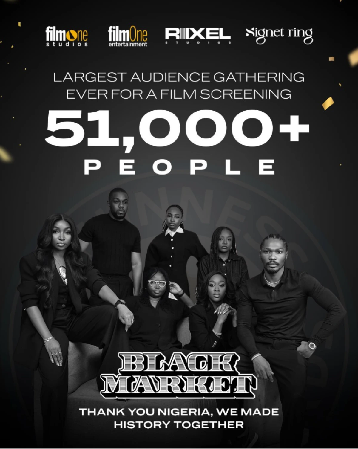 Guiness World Record: Nollywood film ‘Black Market’ debuts with 51,000 viewers in Lagos