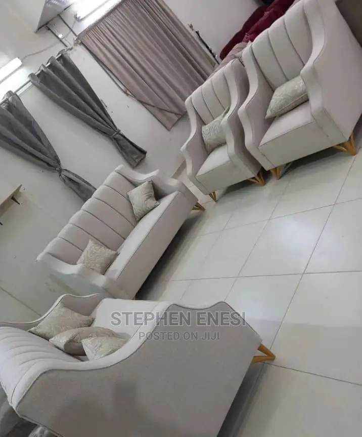 Luxury 7 Seater Living Room Fabric Made Sofa Chair.
