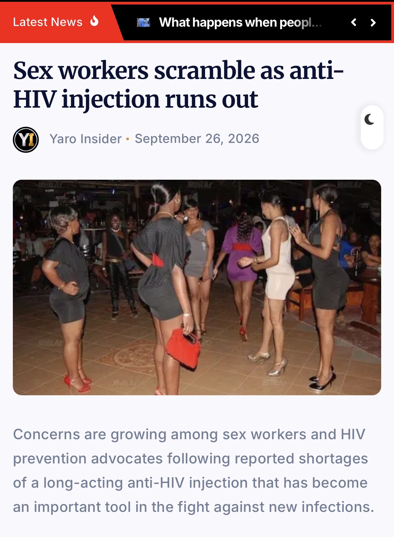 Sex Workers Scramble As Anti-HIV Injection Runs Out