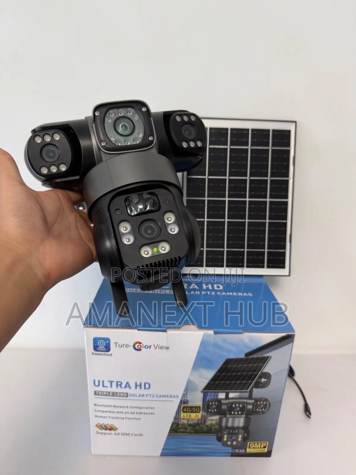 4 Lens Solar CCTV Camera With Double Panel