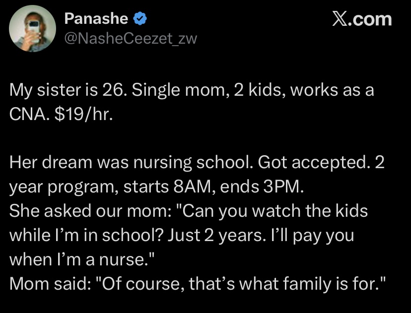 Lady reportedly drops out of Nursing school after her mum demands $400 weekly to watch her kids