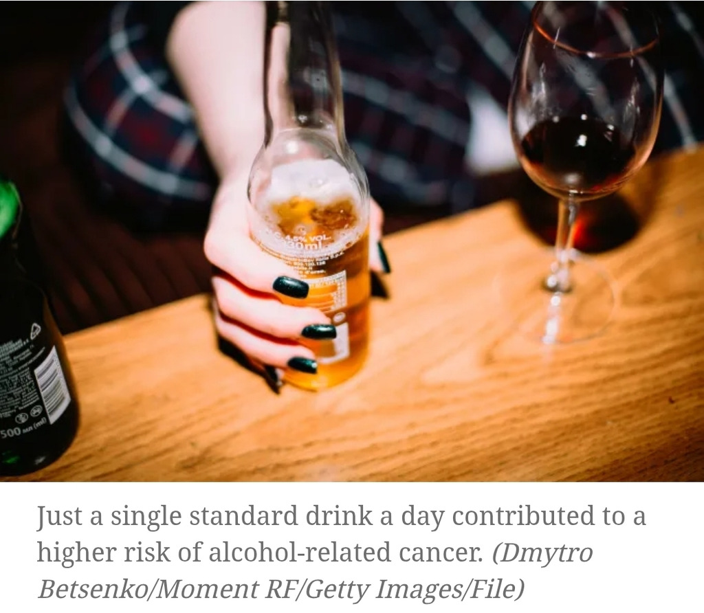 Just One Drink A Day May Increase The Risk Of Dying From Numerous Cancers