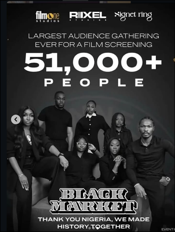 Nollywood Movie 'Black Market' Sets Guinness World Record With Massive Lagos Screening