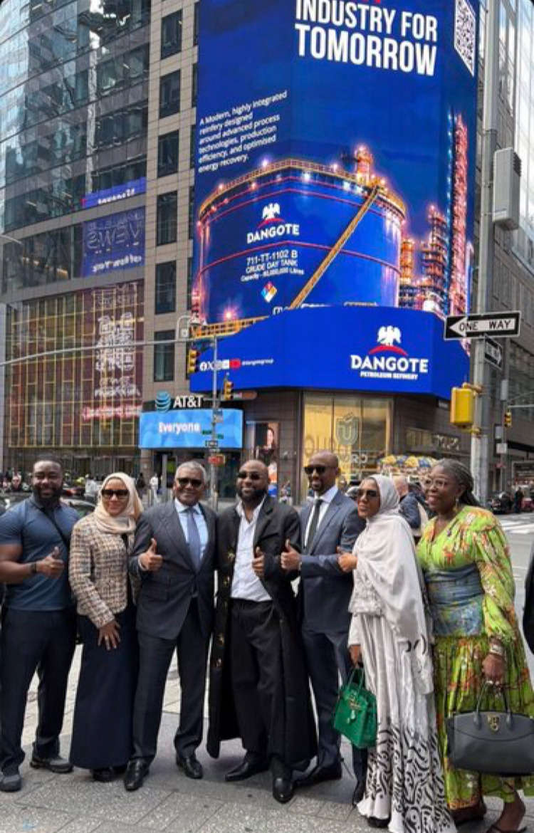 Dangote Links Up With Davido To Unveil His New Billboard In New York (Video)