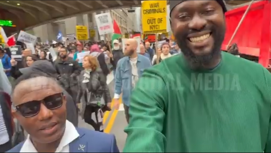 “free Palestine!”— Sowore Hits New York Streets, Protests Israel’s Gaza Campaign