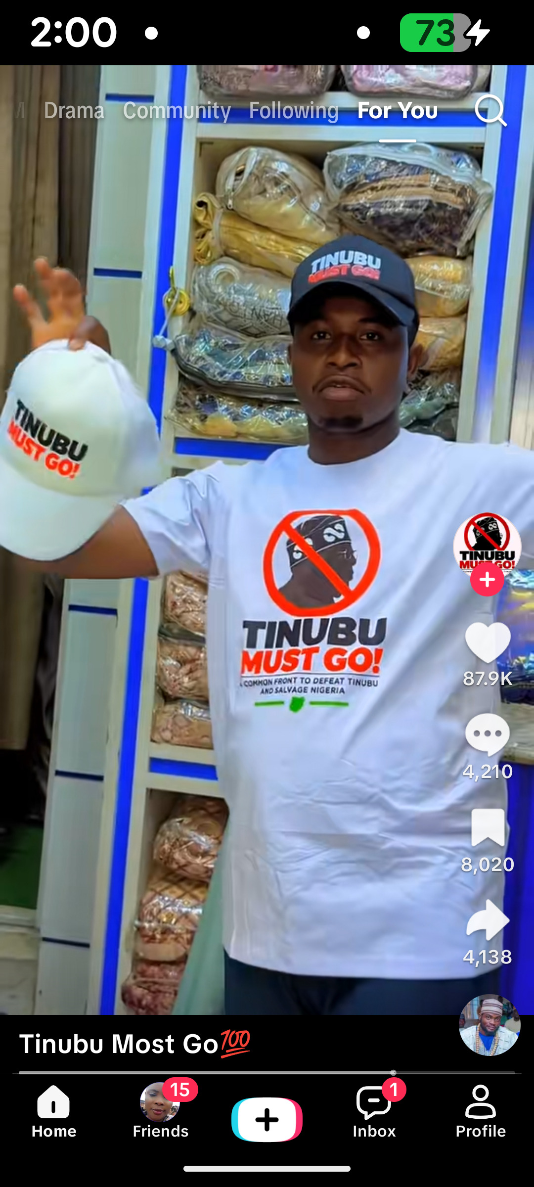 A Video Of Tinubu Must Go T-shirts And Caps In Large Quantity circulate online