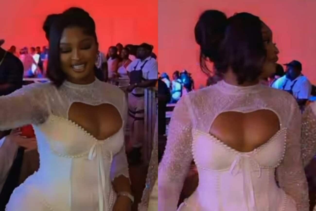 “Allow the breast to breathe” – Actress Etinosa Idemudia stirs the internet over outfit to a recent event (Video)