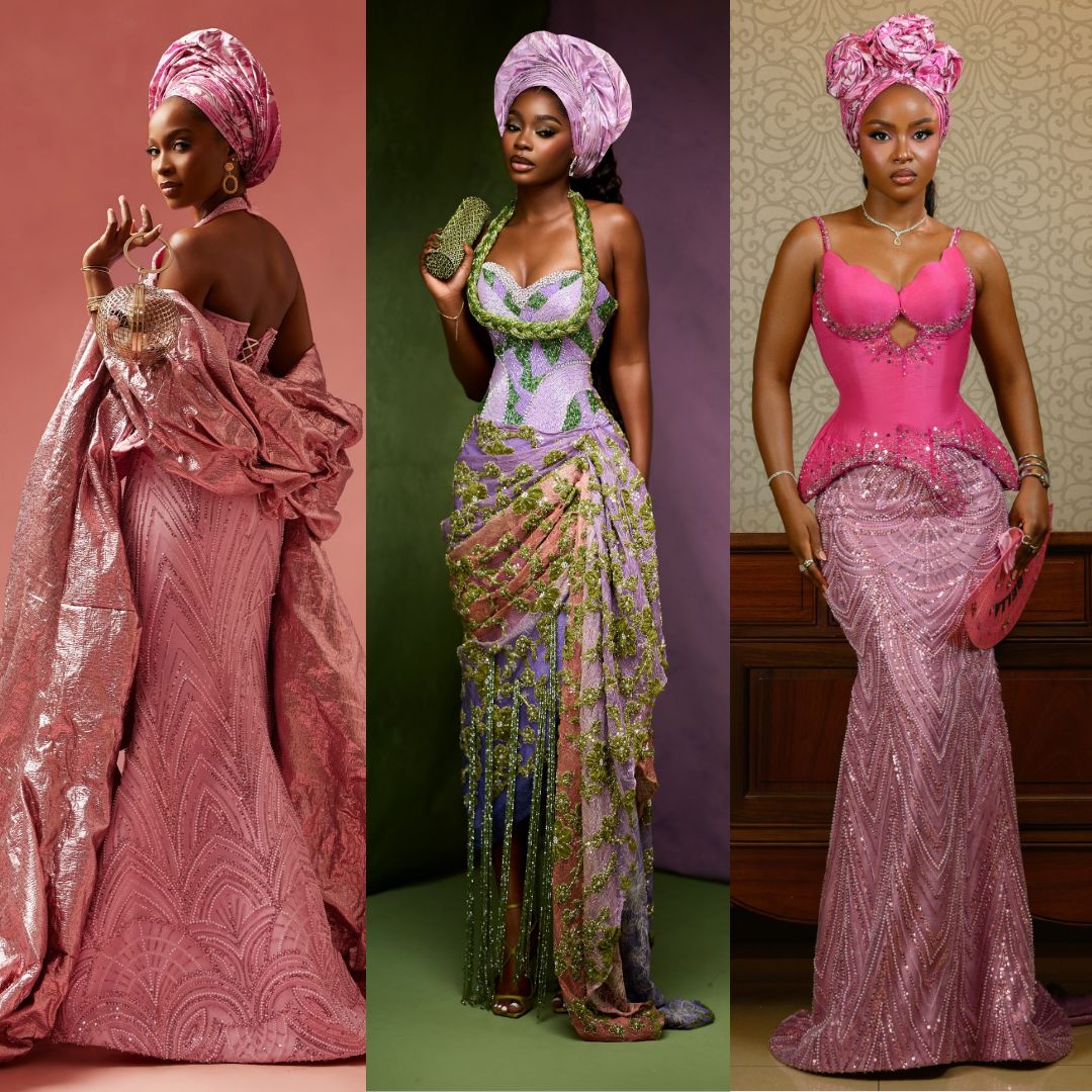 Custom Lace, Corsets & Statement Gele! See the Best Looks From Akin and Kiky’s Traditional Wedding