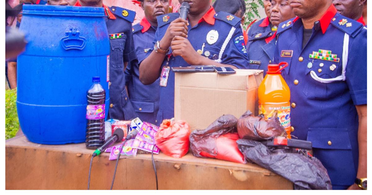 WATCH: NSCDC uncovers fake juice factory in Lagos, says ‘Barkas’ was mostly water and chemicals