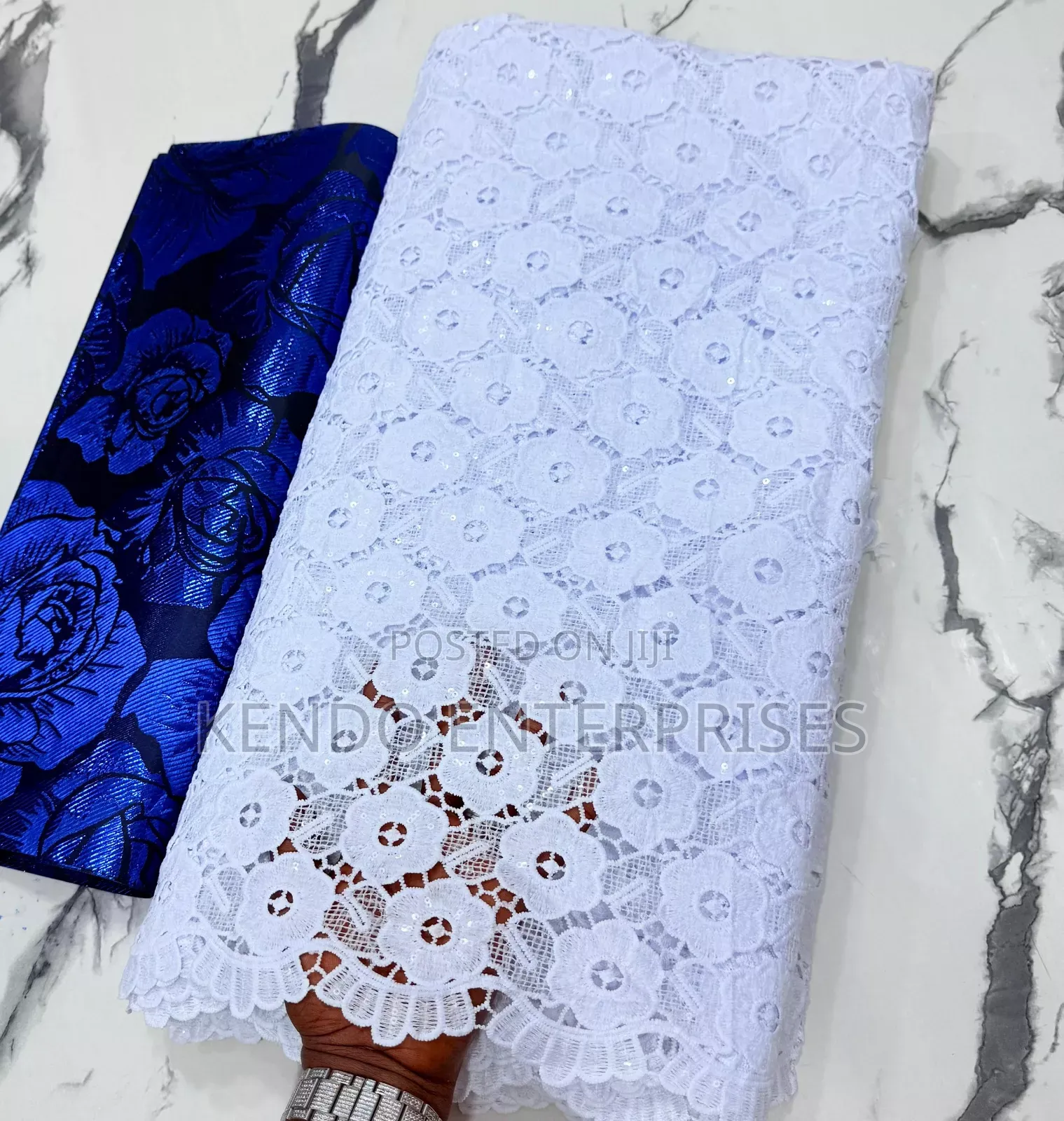 White N Brown Tissue Cord Lace