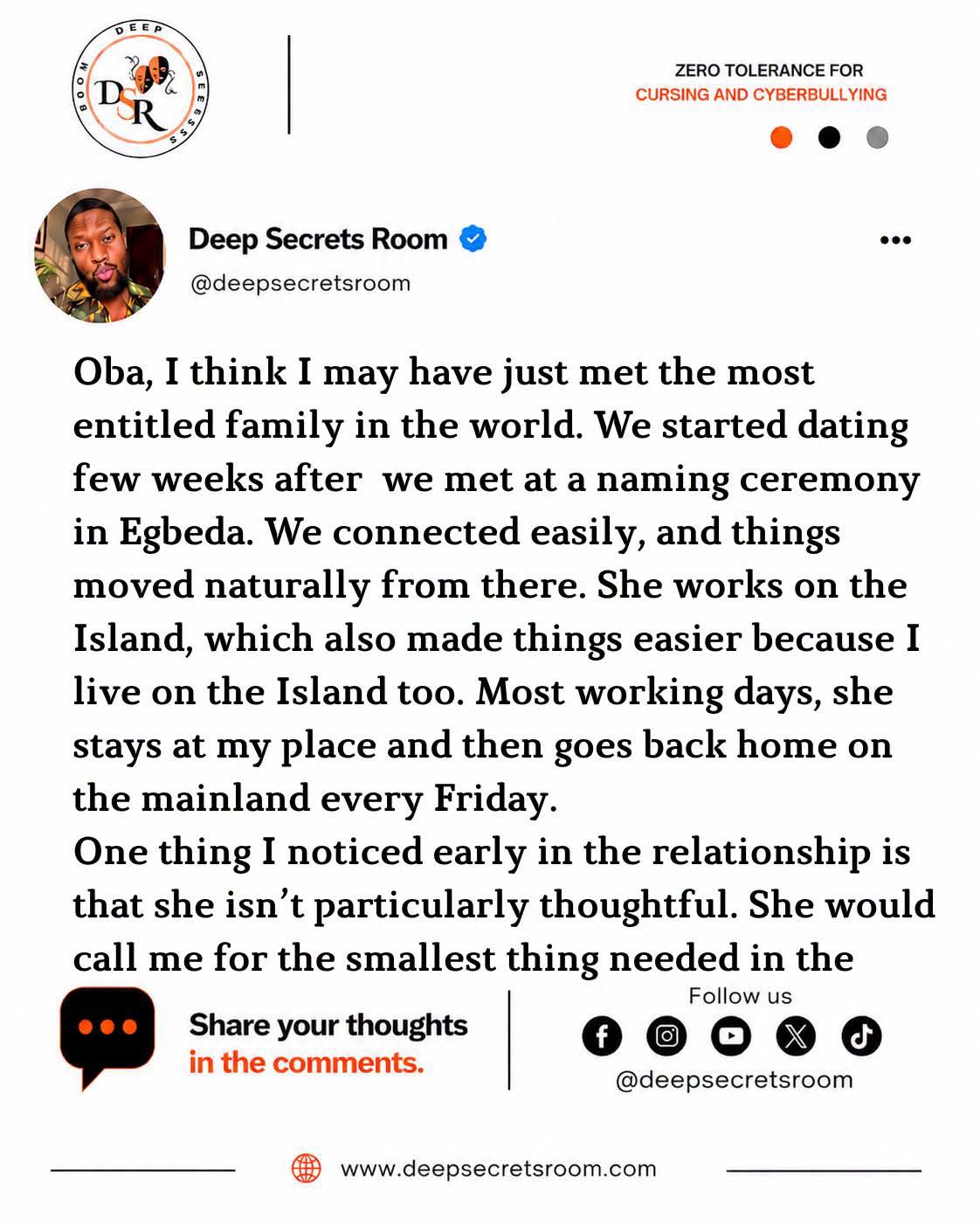 Are the families entitled or he's overthinking it?