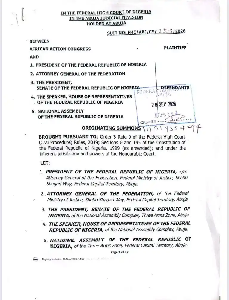 Tinubu Dragged To Court Over Refusal To Handover Power To VP Shettima