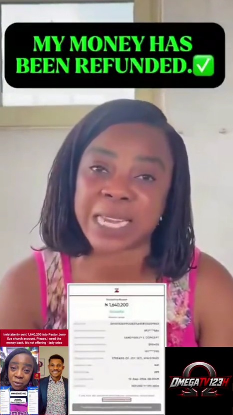 My Money Has Been Refunded By Pastor Jerry Eze's Church, Says Lady