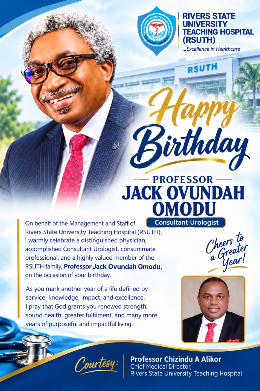 Birthday Message From The CMD Of RSUTH to Prof. Omodu