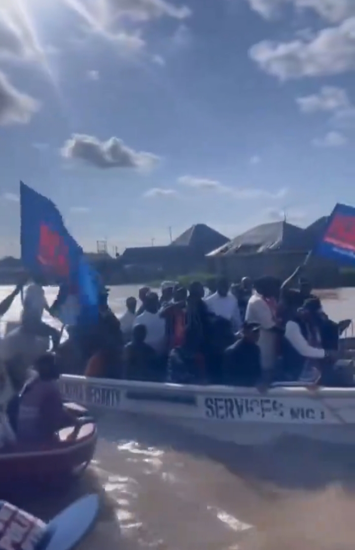 Obidient Supporters Take Their Campaign Message Across The Water (Photos/Video)