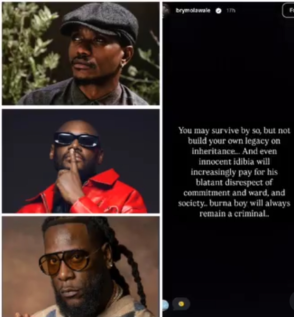 Singer Brymo shades Burna Boy and 2Baba in cryptic message