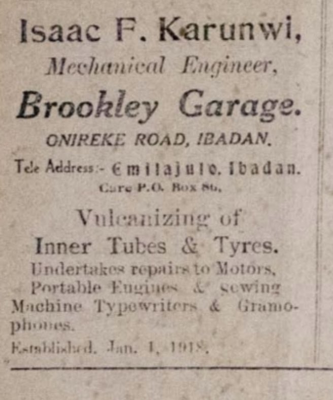See How An Ibadan Vulcaniser Advertised His Services In A Newspaper 100 Yrs Ago