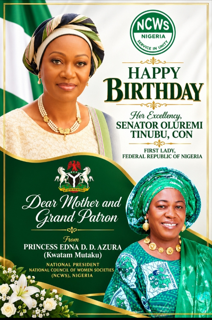 NCWS Celebrates First Lady Oluremi Tinubu At 66, Hails Her Commitment To Women,
