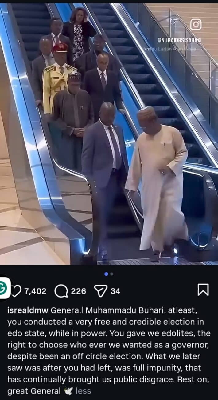 “You conducted a free and credible election in Edo State ” – Israel DMW throws shade as he thanks late President Buhari