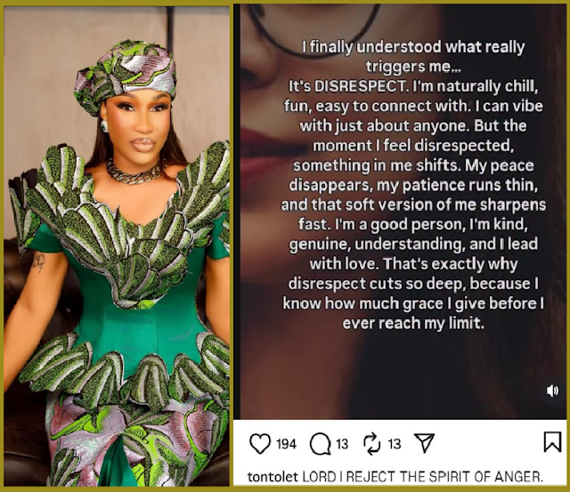 Preacher Tonto Dikeh Reveals What Allegedly Triggers Her Anger